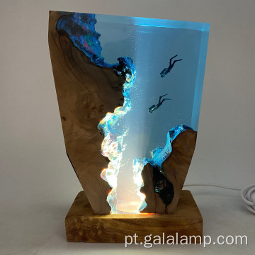 Lâmpada criativa da lâmpada de baleia de resina epóxi